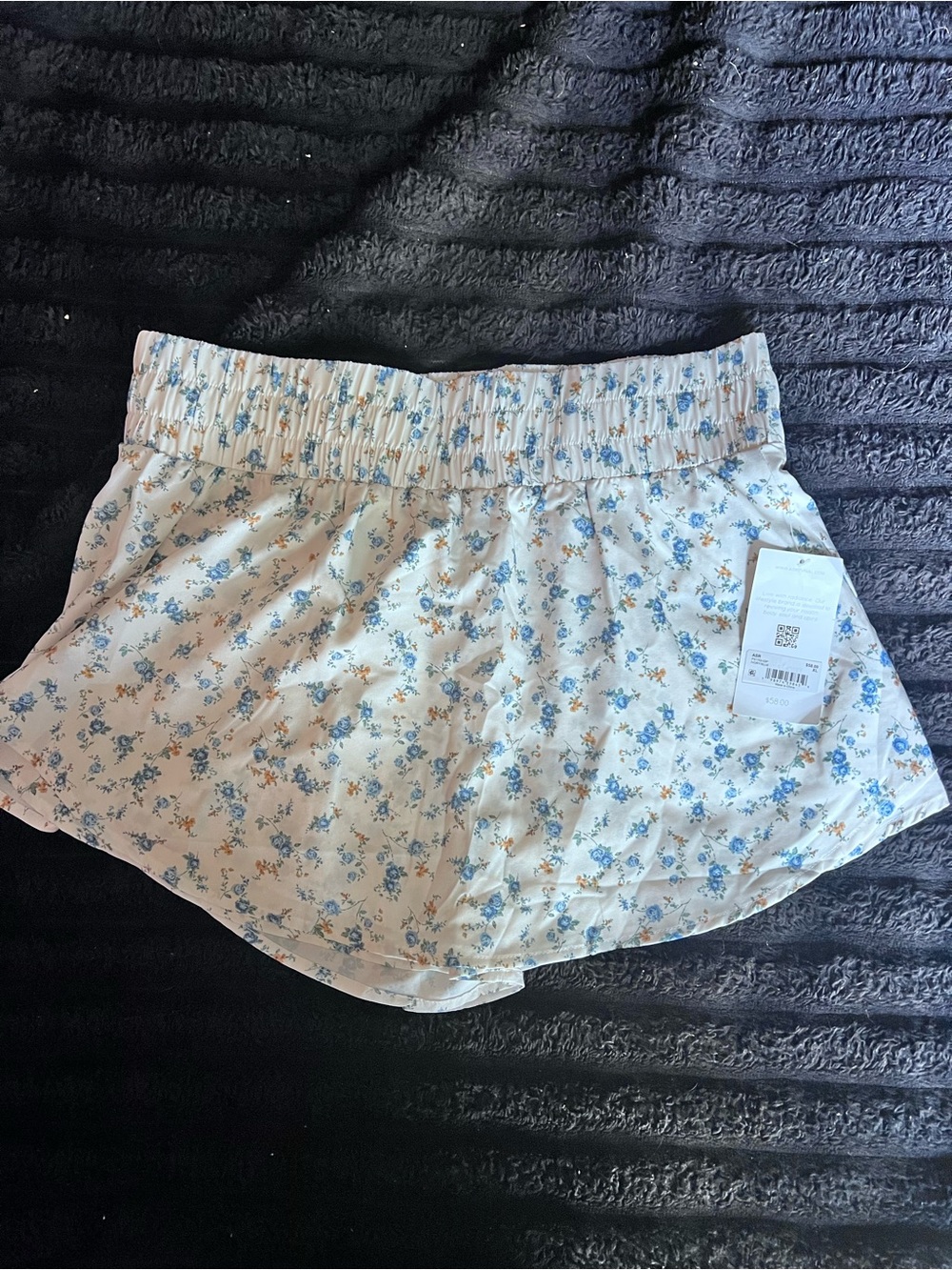 NWT AS Revival Altar'd State Floral Sprint Skort in Ivory & Blue - size XL